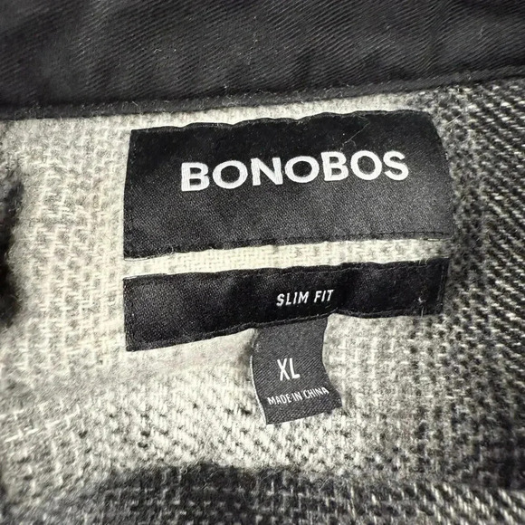 Bonobos‎ Slim fit Wool Blend Check Shirt Mens XL Buttons L/S Flannel Shaket Fall - Picture 3 of 8